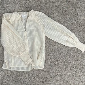 NWOT, never work Cleobella blouse with metallic thin stripe - Fall/Winter